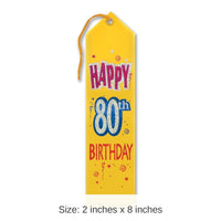 6 Pack Bulk Happy 80th Birthday Award Ribbon