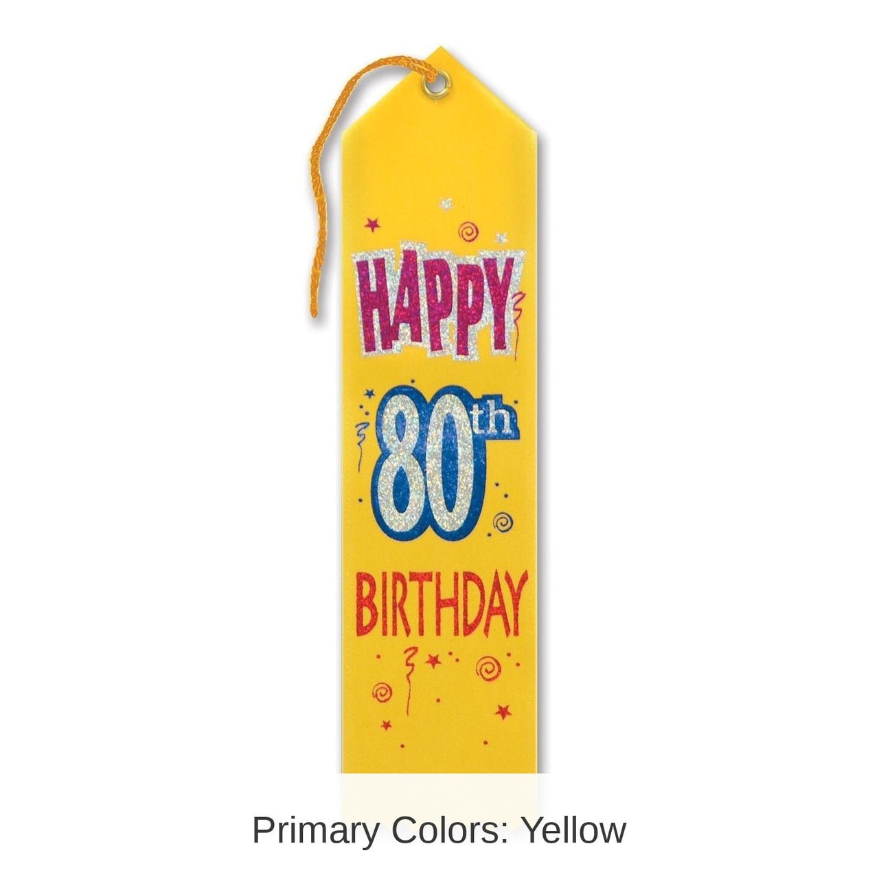 6 Pack Bulk Happy 80th Birthday Award Ribbon