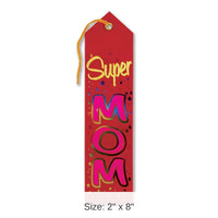 6 Pack Bulk Super Mom Mother's Day Award Ribbon