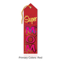 6 Pack Bulk Super Mom Mother's Day Award Ribbon