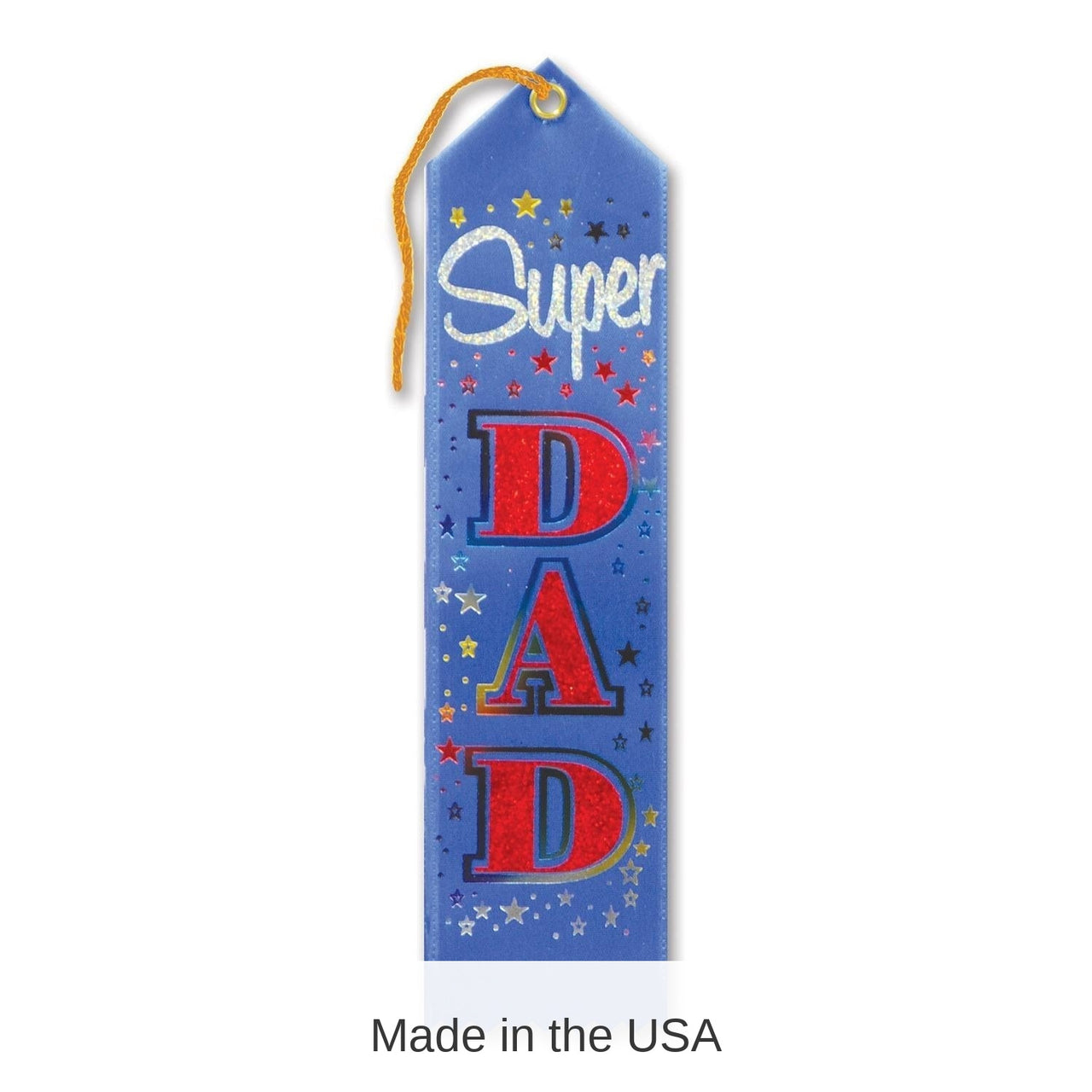 6 Pack Bulk Father's Day Super Dad Award Ribbon - blue