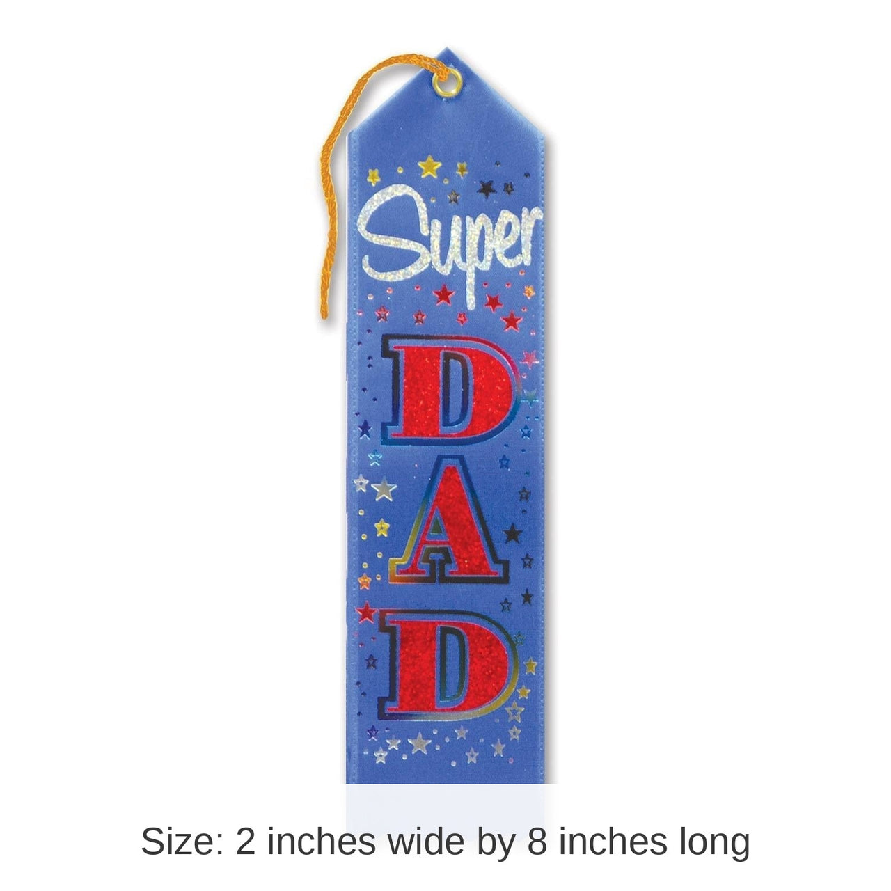6 Pack Bulk Father's Day Super Dad Award Ribbon - blue
