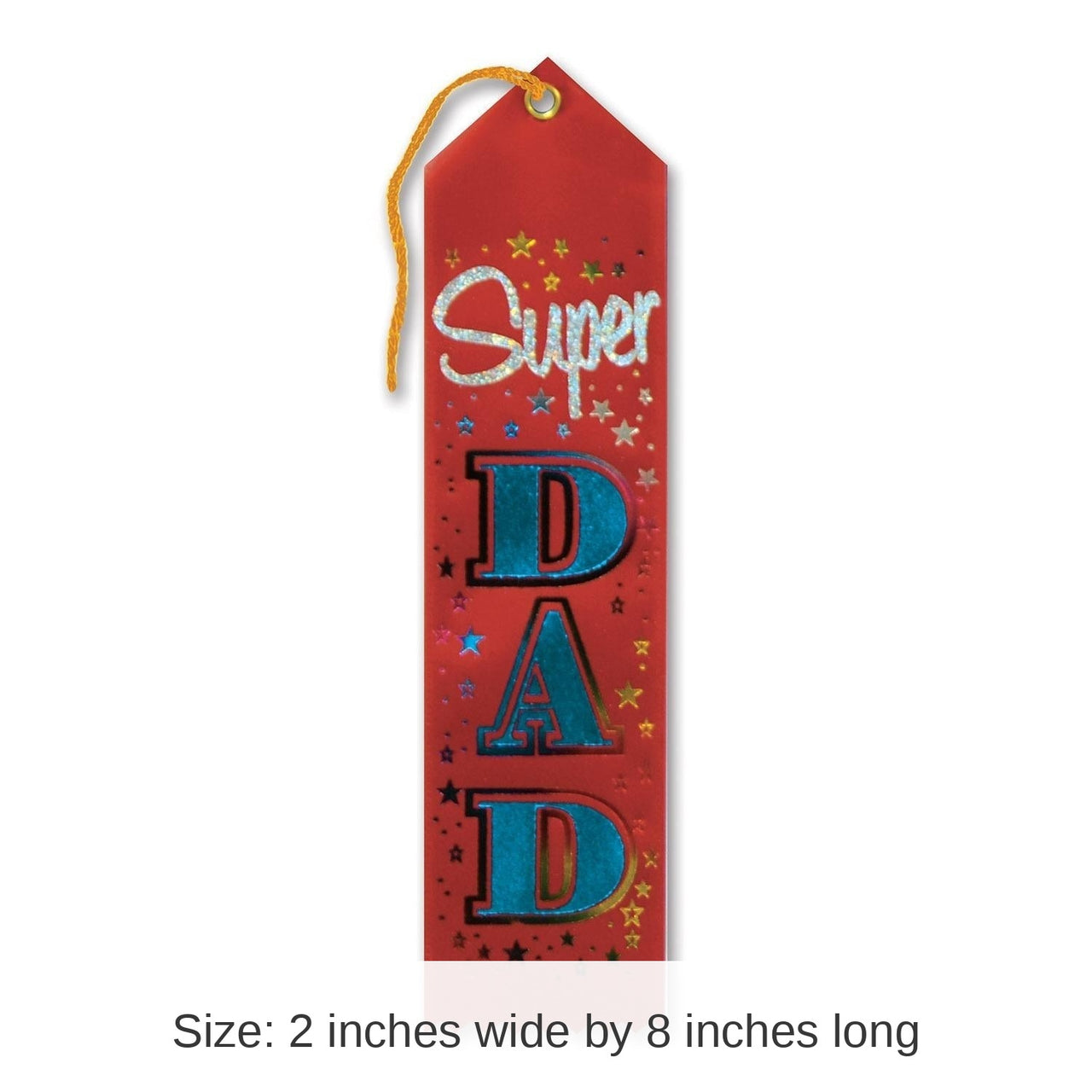 6 Pack Bulk Father's Day Super Dad Award Ribbon - red