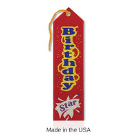6 Pack Bulk Birthday Star Award Ribbon