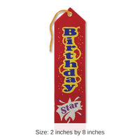 6 Pack Bulk Birthday Star Award Ribbon