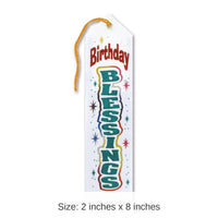 6 Pack Bulk White Birthday Blessings Ribbon