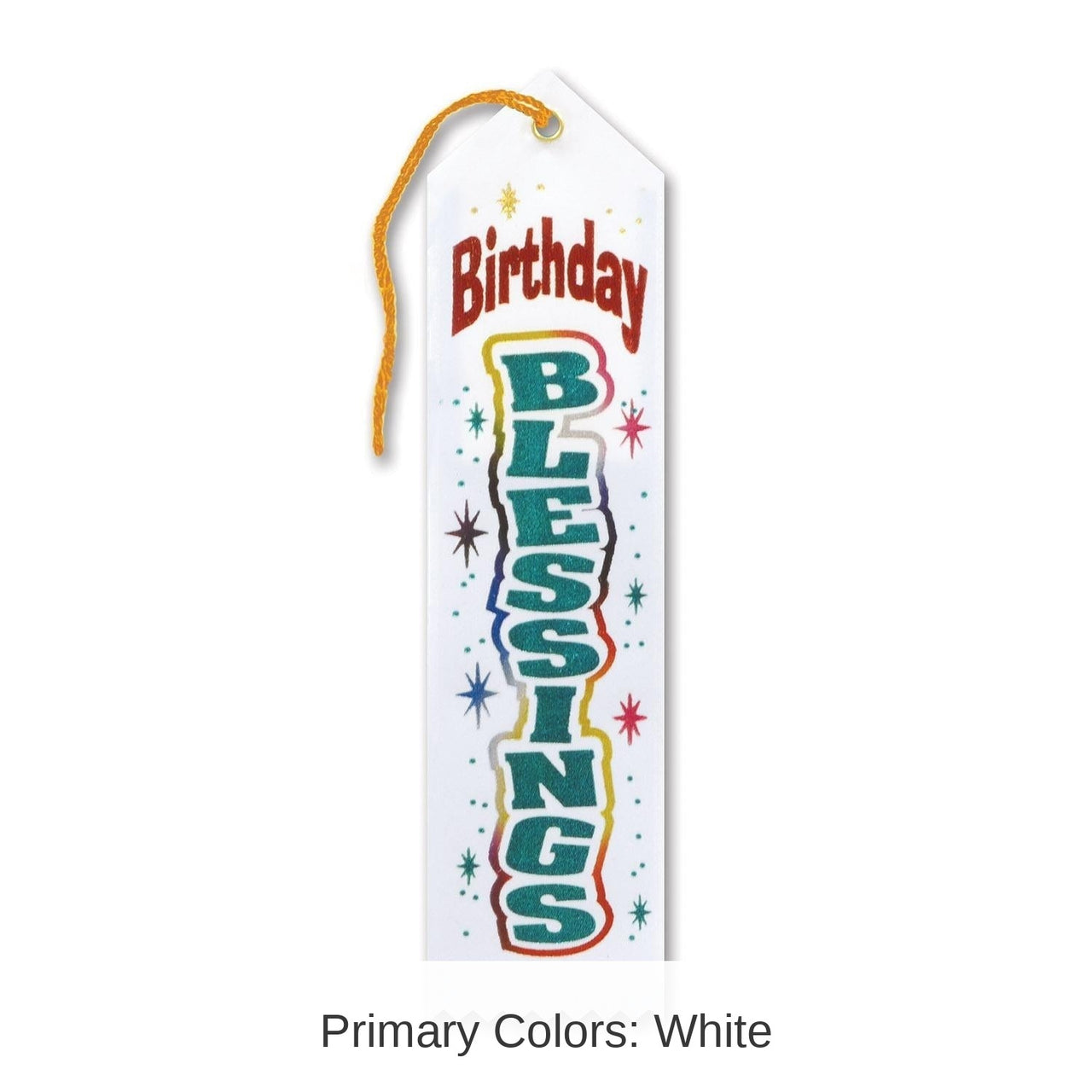 6 Pack Bulk White Birthday Blessings Ribbon