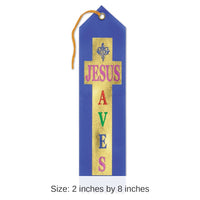 6 Pack Bulk Jesus Saves Ribbon