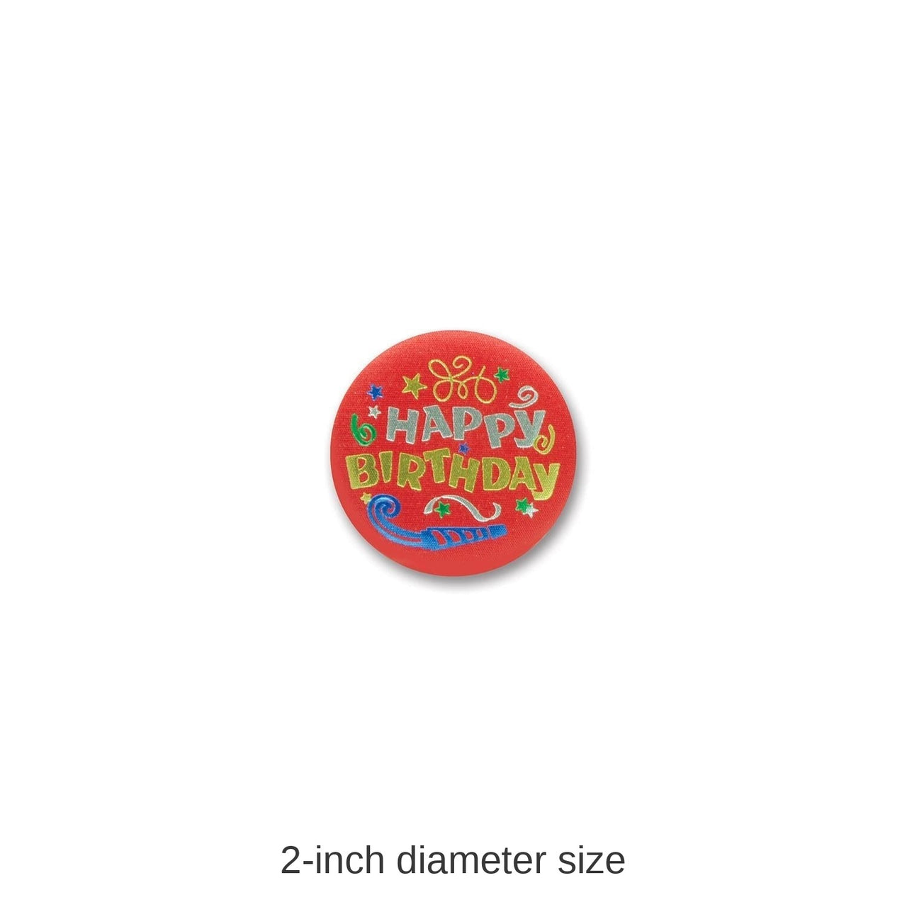 6 Pack Bulk Happy Birthday Satin Button