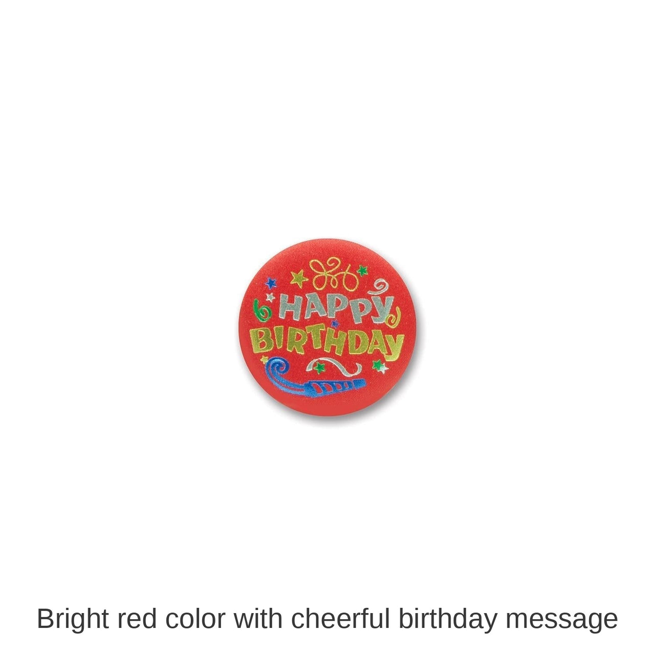 6 Pack Bulk Happy Birthday Satin Button