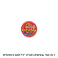 6 Pack Bulk Happy Birthday Satin Button