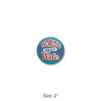 6 Pack Bulk World's Best Wife Mother's Day Satin Button