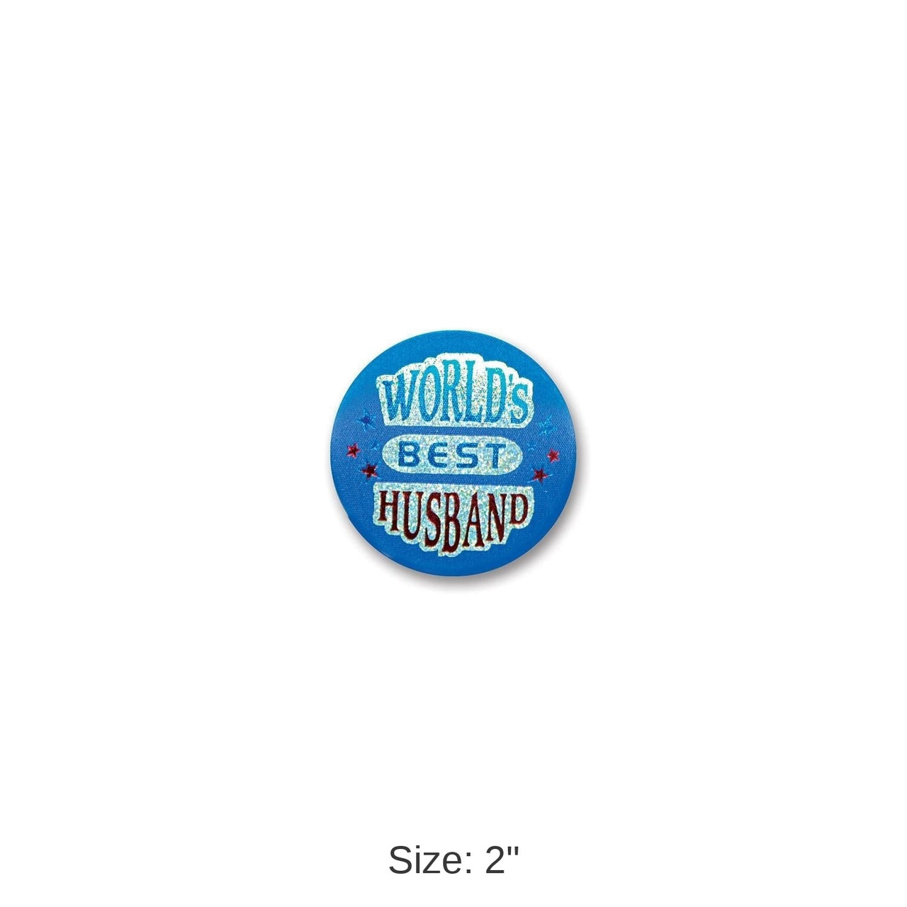6 Pack Bulk World's Best Husband Satin Button