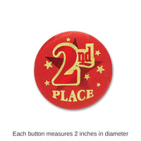 6 Pack Bulk 2nd Place Satin Button