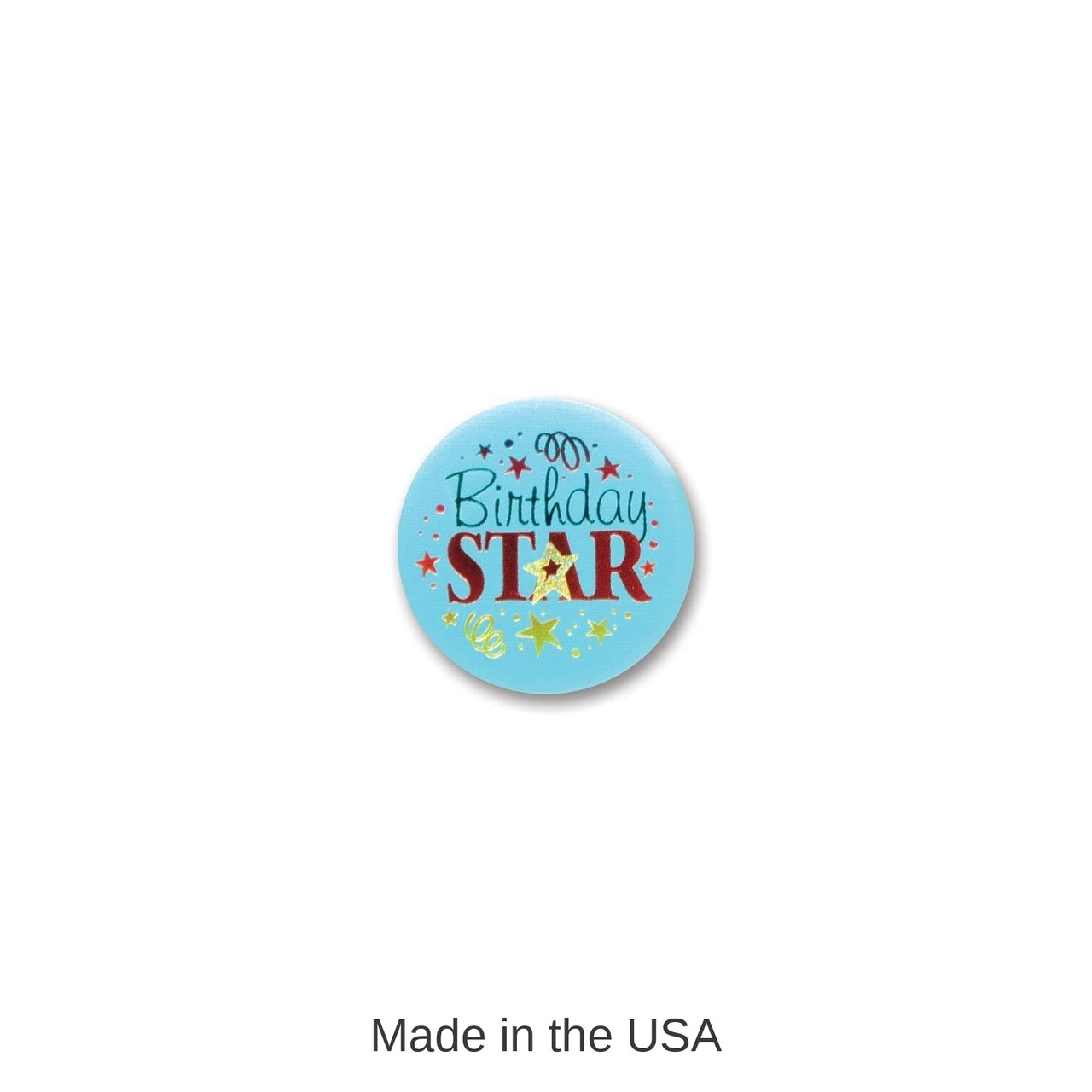 6 Pack Bulk Birthday Star Satin Button