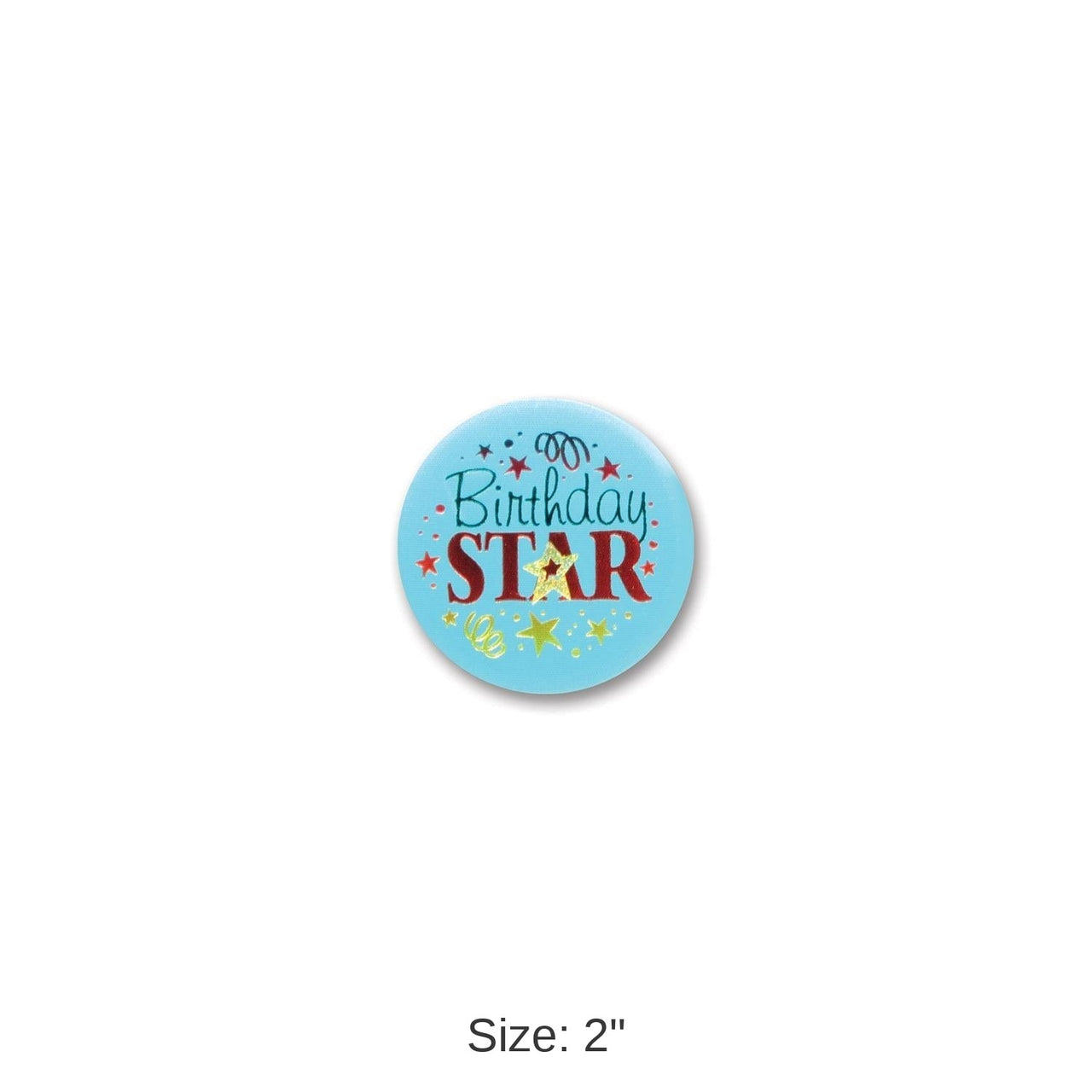 6 Pack Bulk Birthday Star Satin Button