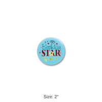 6 Pack Bulk Birthday Star Satin Button
