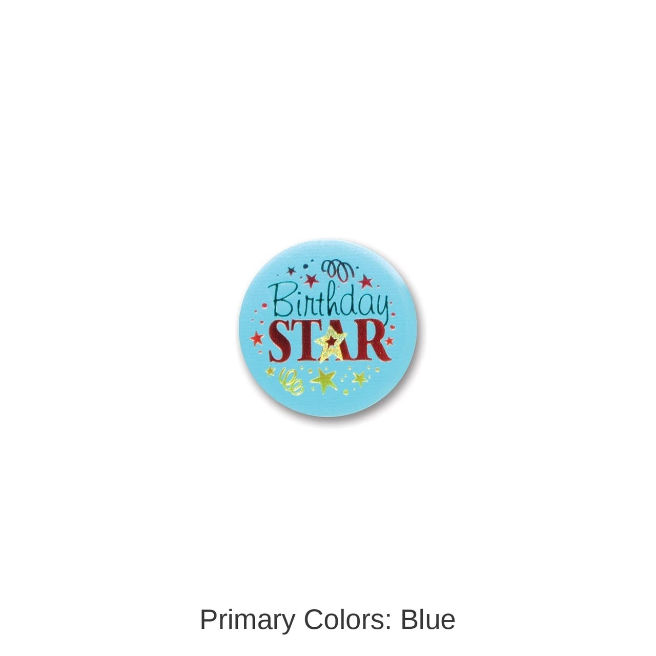 6 Pack Bulk Birthday Star Satin Button