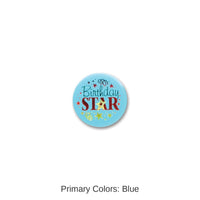 6 Pack Bulk Birthday Star Satin Button