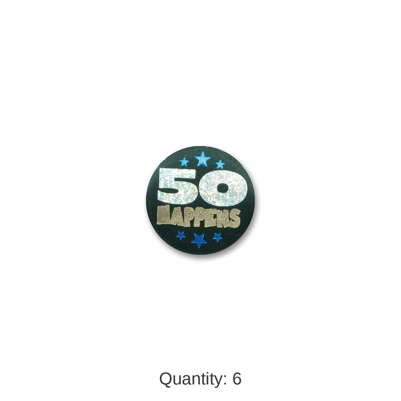 6 Pack Beistle 50 Happens Satin Button