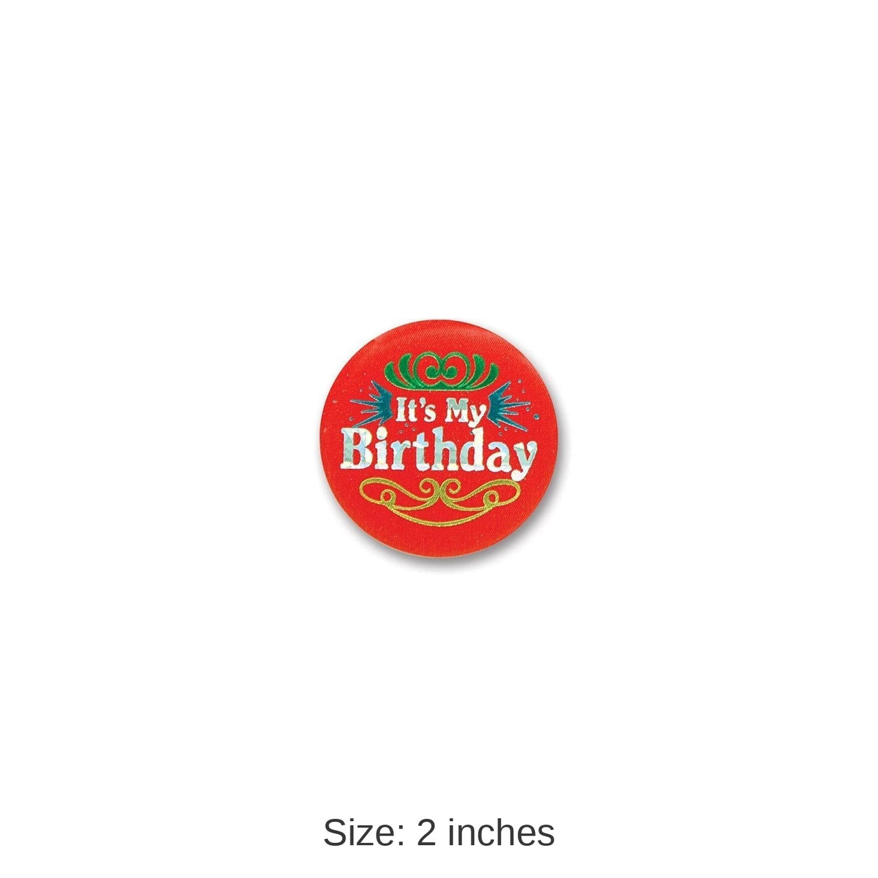 6 Pack Bulk Red It's My Birthday Satin Button