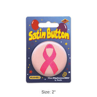 6 Pack Bulk Pink Ribbon Satin Button