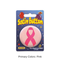 6 Pack Bulk Pink Ribbon Satin Button