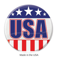 6 Pack Bulk USA Button- Red, White and Blue