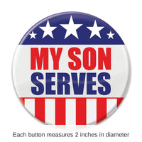 6 Pack Bulk My Son Serves Button
