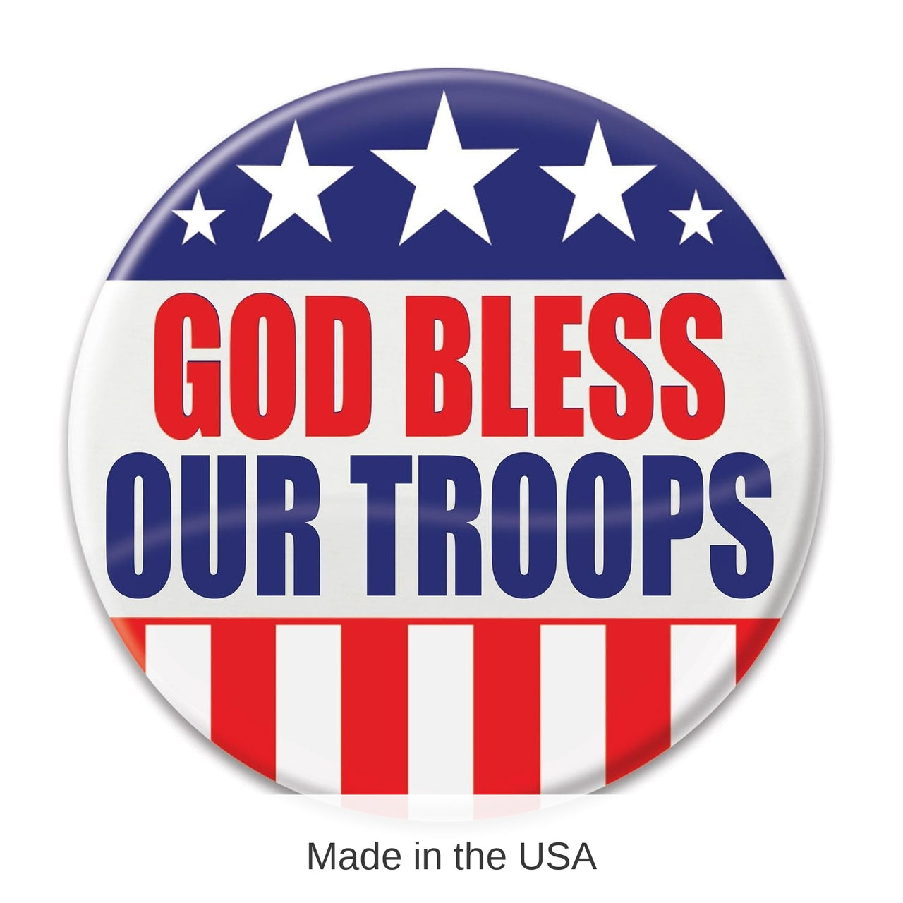 6 Pack Bulk God Bless Our Troops Button