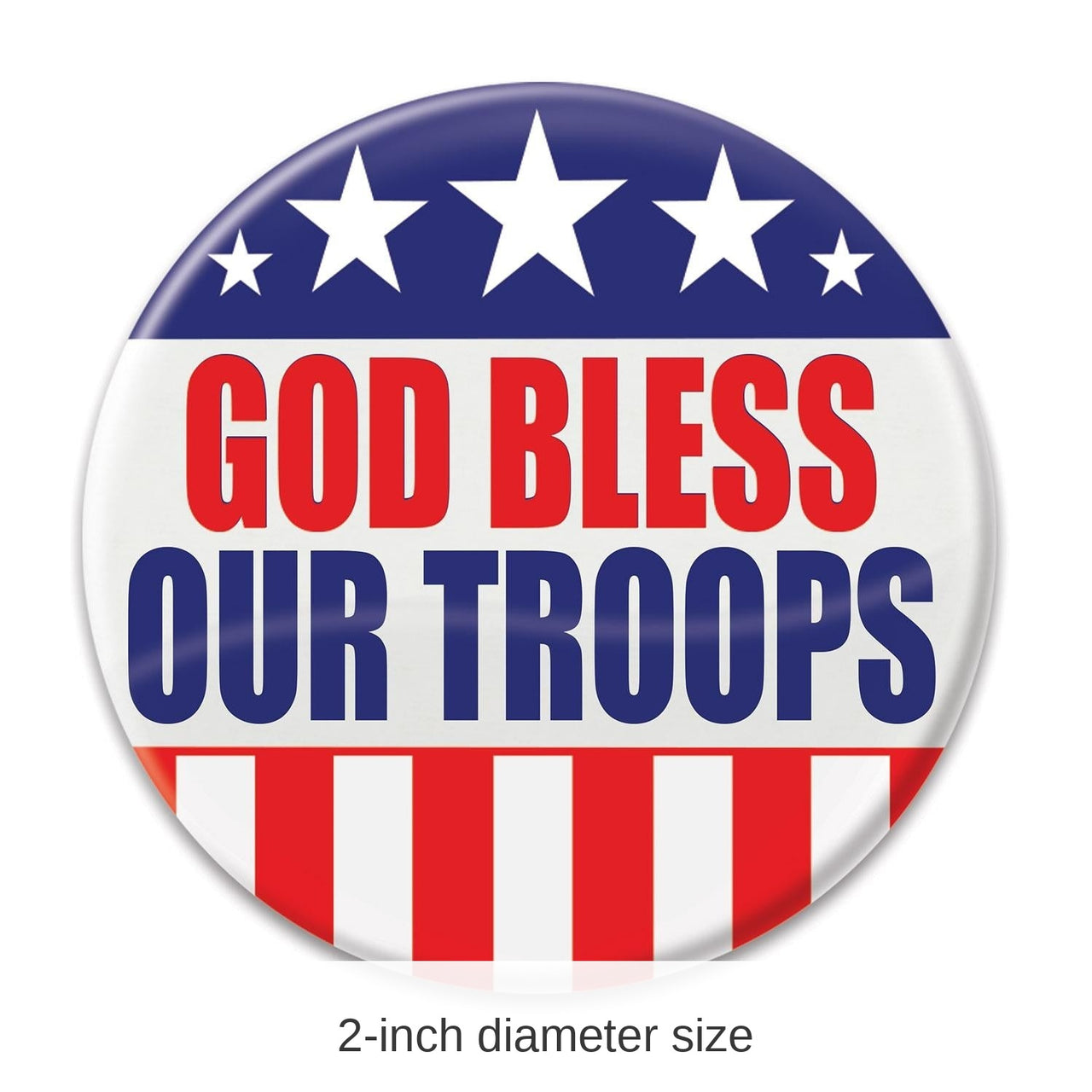6 Pack Bulk God Bless Our Troops Button