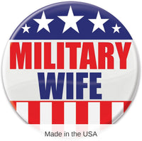 6 Pack Bulk Military Wife Button