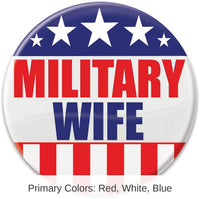 6 Pack Bulk Military Wife Button