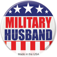 6 Pack Bulk Military Husband Button