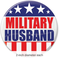 6 Pack Bulk Military Husband Button