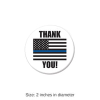 6 Pack Bulk Thank You! Law Enforcement Button- Flag