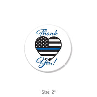 6 Pack Bulk Thank You! Law Enforcement Button- Heart Flag