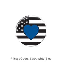 6 Pack Bulk Blue Heart Button