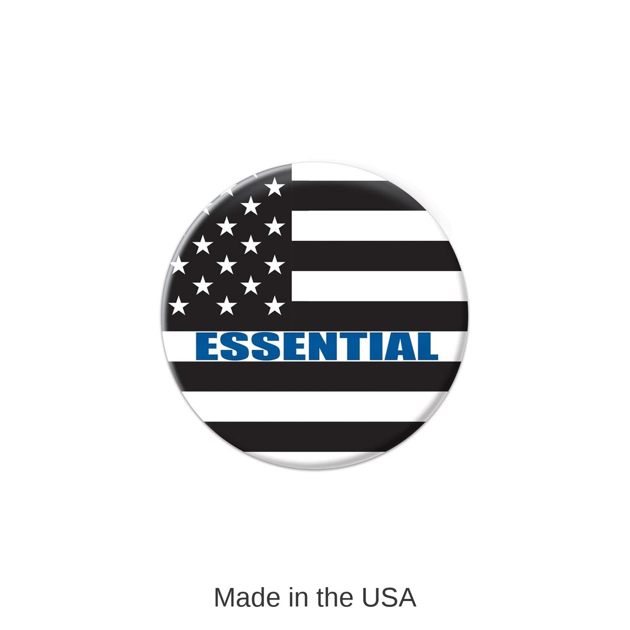 6 Pack Bulk Essential Personnel Button Black/White/Blue