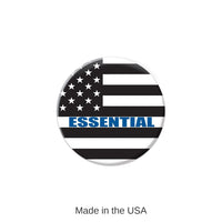 6 Pack Bulk Essential Personnel Button Black/White/Blue