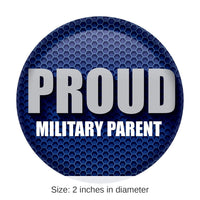 6 Pack Bulk Proud Military Parent Button - Blue