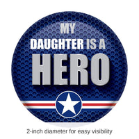 6 Pack Bulk My Daughter Is A Hero Button- Navy- Star