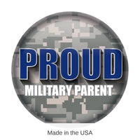 6 Pack Bulk Proud Military Parent Button - Blue with Light Camo