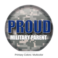 6 Pack Bulk Proud Military Parent Button - Blue with Light Camo