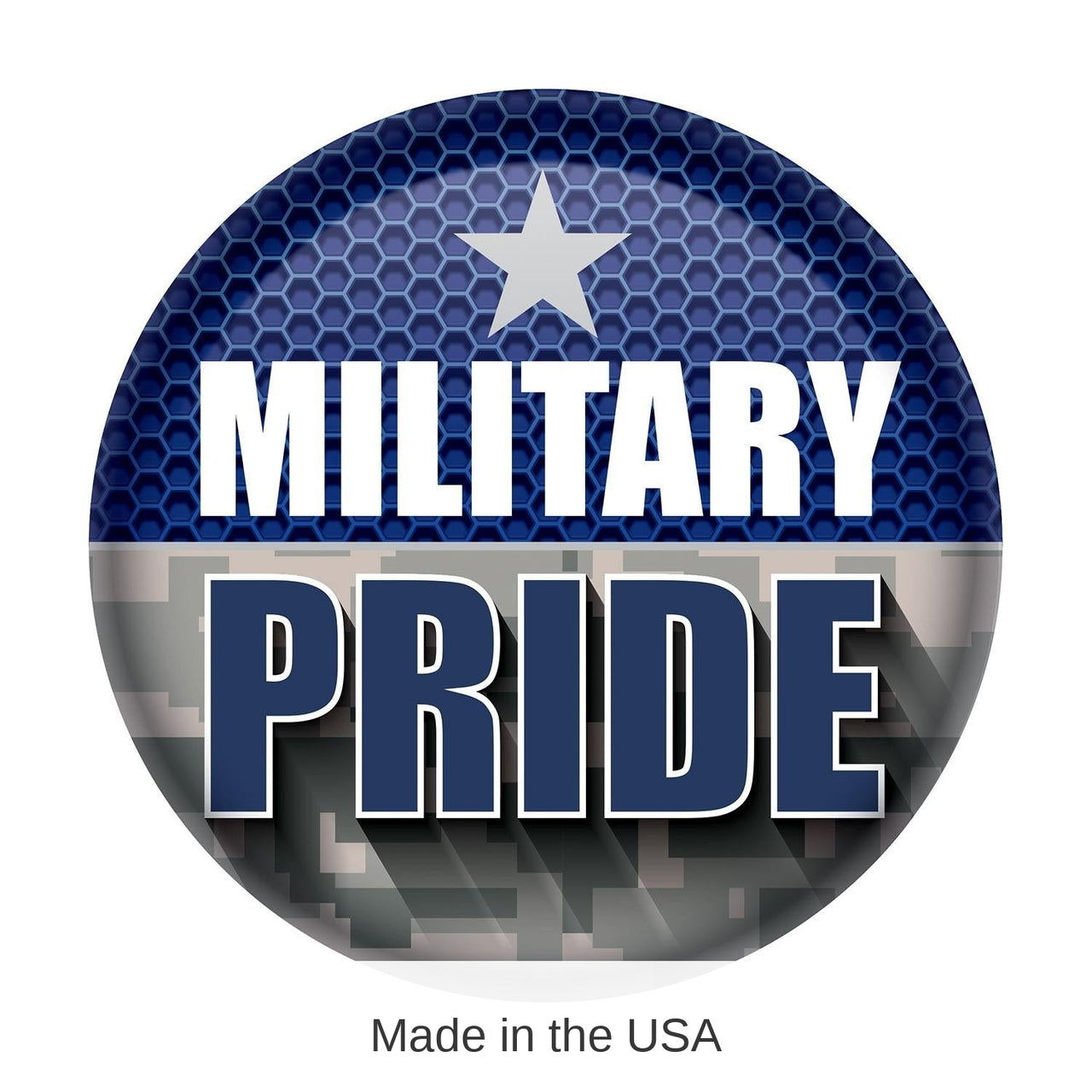 6 Pack Bulk Military Pride Button- Navy