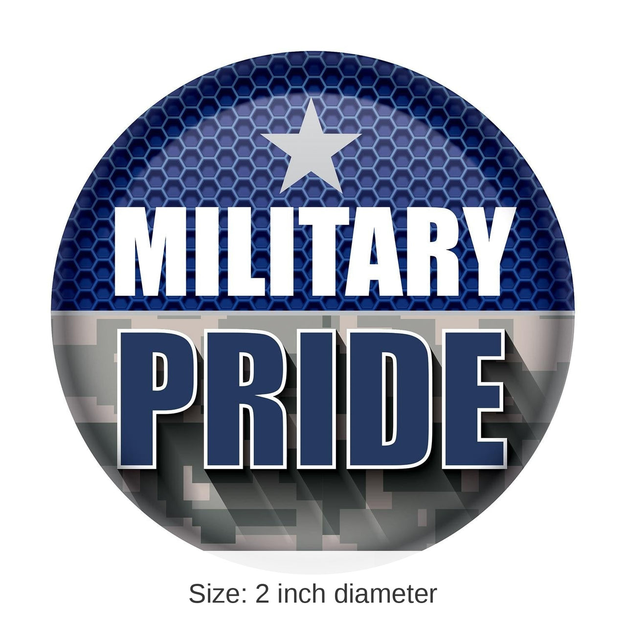 6 Pack Bulk Military Pride Button- Navy