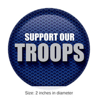 6 Pack Bulk Support Our Troops Button - Blue