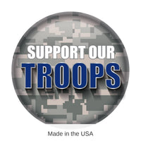 6 Pack Bulk Support Our Troops Button - LIght Camo/Blue