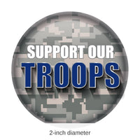 6 Pack Bulk Support Our Troops Button - LIght Camo/Blue