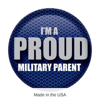 6 Pack Bulk I'm A Proud Military Parent Button- Navy